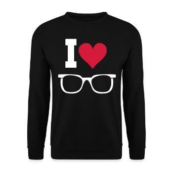 Lunettes de soleil lunettes coeur Déclaration cadeau - Sweat-shirt Unisexe - noir - Devant - Alina (178cm) & Michal (187cm)