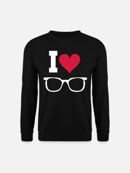 Brille Sonnenbrille Herz Statement Geschenk - Unisex Pullover - Schwarz