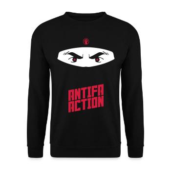 Antifa Action - Ninja - Unisex Sweatshirt - black - Front - Alina (178cm) & Michal (187cm)