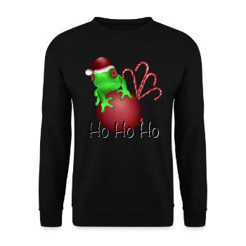 Santa Claus frog prince candy canes Nicholas - Unisex Sweatshirt - black - Front - Alina (178cm) & Michal (187cm)