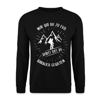 Süße Geschenke für deine Wander und Berge Freunde - Unisex Pullover - Schwarz - Vorne - Alina (178cm) & Michal (187cm)