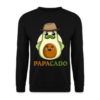Papa Vatertag Papacado Geburtstag Avocado Geschenk - Unisex Pullover - Schwarz - Vorne - Alina (178cm) & Michal (187cm)