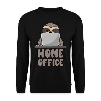 Homeoffice - Unisex Pullover - Schwarz - Vorne - Alina (178cm) & Michal (187cm)
