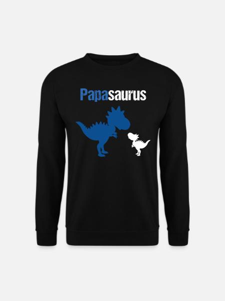 Papasaurus Dinosaurier für Papa Vatertag Geschenk - Unisex Pullover - Schwarz