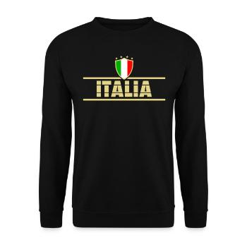 Fußball Flagge Fahne Italien Italia - Unisex Pullover - Schwarz - Vorne - Alina (178cm) & Michal (187cm)