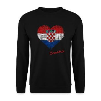 Croatia - Unisex Pullover - Schwarz - Vorne - Alina (178cm) & Michal (187cm)