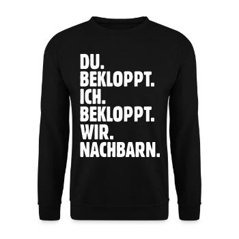 Nachbar - Unisex Pullover - Schwarz - Vorne - Alina (178cm) & Michal (187cm)