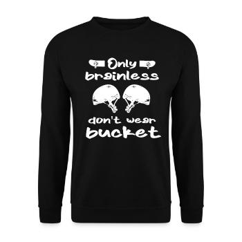 Skateboard Tshirt Skater Sk8 Sk8er Halfpipe Flip - Unisex Sweatshirt - black - Front - Alina (178cm) & Michal (187cm)