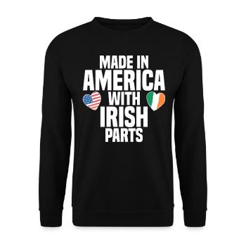 MADE IN AMERICA WITH IRISH PARTS - Unisex Sweatshirt - black - Front - Alina (178cm) & Michal (187cm)