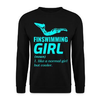 Finswimming Girl Swimming Swimmer Swim Water sport - Unisex Sweatshirt - black - Front - Alina (178cm) & Michal (187cm)