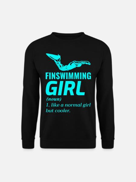 Finswimming Mädchen Schwimmen Schwimmer Schwimmen Wassersport - Unisex Pullover - Schwarz