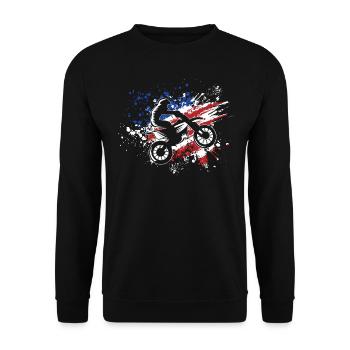 Motocross, Dirt Bike, Motorrad, Moto-Cross, Enduro - Unisex Pullover - Schwarz - Vorne - Alina (178cm) & Michal (187cm)