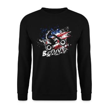 Motocross Enduro Motorrad Moto-Cross Dirt Bike - Unisex Pullover - Schwarz - Vorne - Alina (178cm) & Michal (187cm)