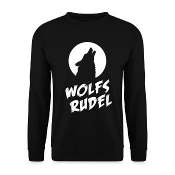 Wolf Wolfsrudel Mond - Unisex Pullover - Schwarz - Vorne - Alina (178cm) & Michal (187cm)