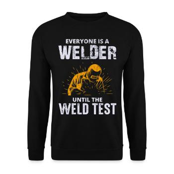 Welding Welder Metal Construction Ironworker - Unisex Sweatshirt - black - Front - Alina (178cm) & Michal (187cm)