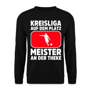 Fußballspieler Geschenk Fußball Fan Fußballer - Unisex Pullover - Schwarz - Vorne - Alina (178cm) & Michal (187cm)