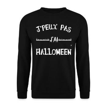 je peux pas j'ai Halloween | cadeau Halloween !! - Sweat-shirt Unisexe - noir - Devant - Alina (178cm) & Michal (187cm)
