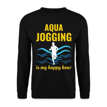 Deep Water Aqua jogging Pool Running Fitness - Unisex Sweatshirt - black - Front - Alina (178cm) & Michal (187cm)