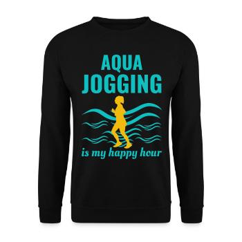 Deep Water Aqua jogging Pool Running Fitness - Unisex Sweatshirt - black - Front - Alina (178cm) & Michal (187cm)