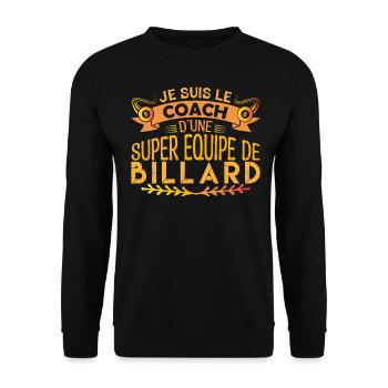Coach Billard | Cadeau coach Billard Le Meilleur ! - Sweat-shirt Unisexe - noir - Devant - Alina (178cm) & Michal (187cm)