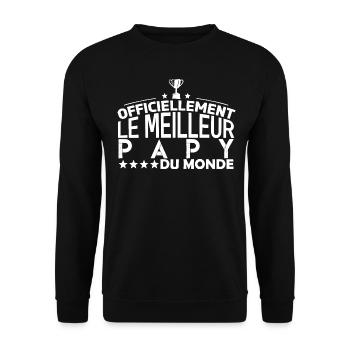 Papy Cadeau pour papy Anniversaire papy Papa - Sweat-shirt Unisexe - noir - Devant - Alina (178cm) & Michal (187cm)