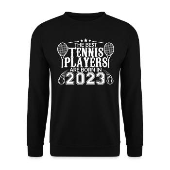 2023 joueur tennis | cadeau joueur de tennis 2023 - Sweat-shirt Unisexe - noir - Devant - Alina (178cm) & Michal (187cm)
