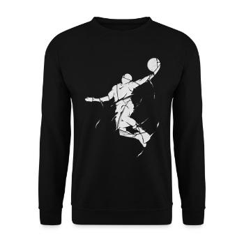 Basketball Basketball Player Dunking Broken Splash - Unisex Sweatshirt - black - Front - Alina (178cm) & Michal (187cm)