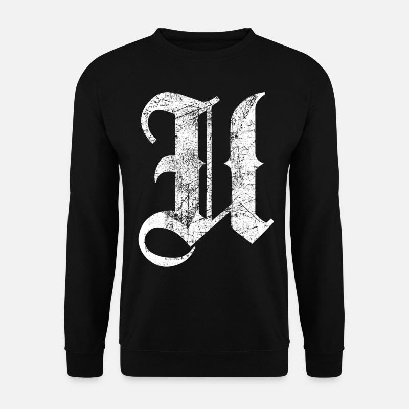 Tshirt alphabet initial U - Unisex Sweatshirt - black