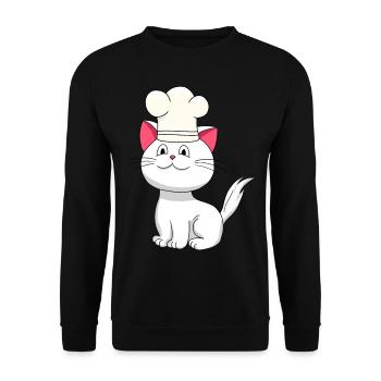 Cat Chef Chapeau de Chef Enfants Cuisine Métiers de la cuisine - Sweat-shirt Unisexe - noir - Devant - Alina (178cm) & Michal (187cm)