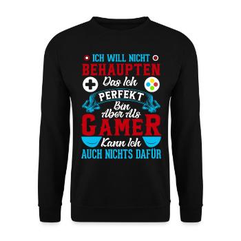 Ich will nicht behaupten das ich perfekt bin, a... - Unisex Pullover - Schwarz - Vorne - Alina (178cm) & Michal (187cm)