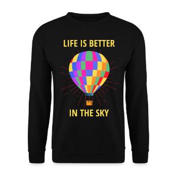 Montgolfière Montgolfière Pilote de montgolfière - Sweat-shirt Unisexe - noir - Devant - Alina (178cm) & Michal (187cm)