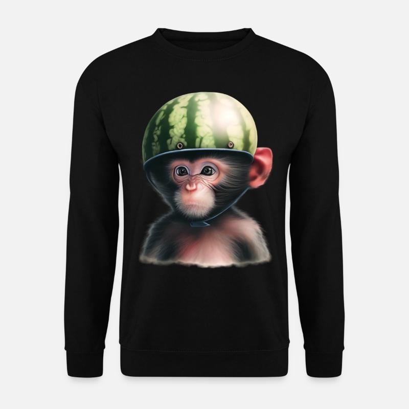 Singe à la pastèque - Sweat-shirt Unisexe - noir