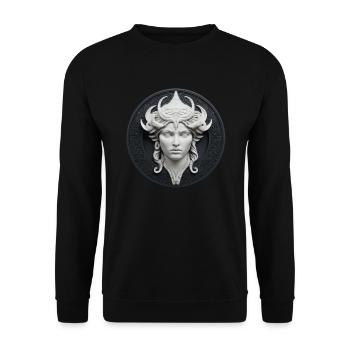 Fantasy T-Shirt: Ancient Goddess Artwork - Unisex Sweatshirt - black - Front - Alina (178cm) & Michal (187cm)