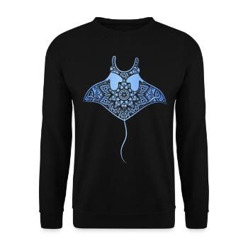 Mantarochen Hawaiianische Mantarochen Liebhaber - Unisex Pullover - Schwarz - Vorne - Alina (178cm) & Michal (187cm)
