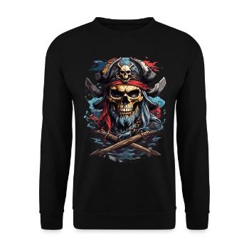 Pirate's Skull: Dark Pirate Tradition - Unisex Sweatshirt - black - Front - Alina (178cm) & Michal (187cm)
