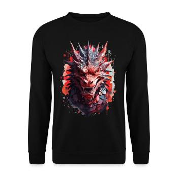Dragon Noir - Mysticisme Sinistre - Sweat-shirt Unisexe - noir - Devant - Alina (178cm) & Michal (187cm)