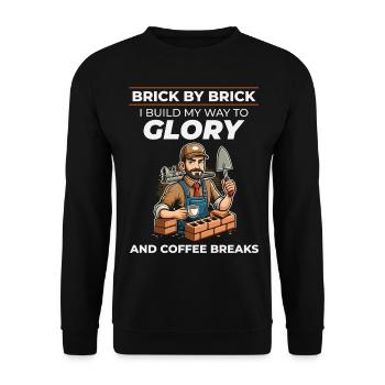 Bricklayer Brick Mason Job Site Humor Coffee Funny - Unisex Sweatshirt - black - Front - Alina (178cm) & Michal (187cm)