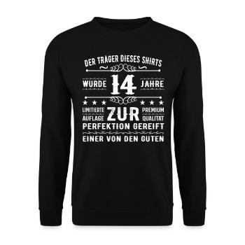 Idée cadeau 14 ans pour 14 ans - Anniversaire - Sweat-shirt Unisexe - noir - Devant - Alina (178cm) & Michal (187cm)