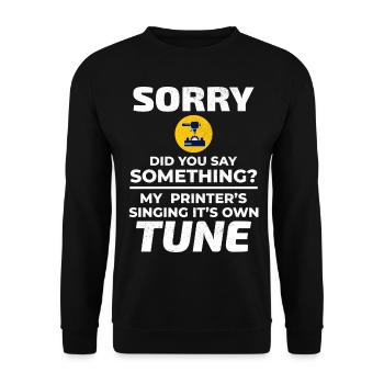 3D Printer 3D Printing Funny - Unisex Sweatshirt - black - Front - Alina (178cm) & Michal (187cm)