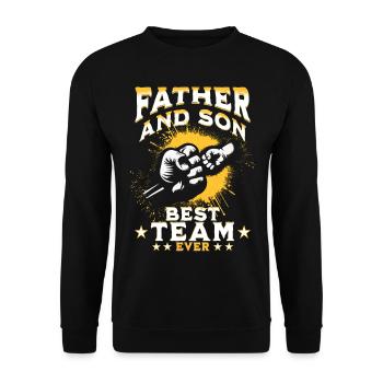 FATHER AND SON BEST TEAM EVER - Unisex Pullover - Schwarz - Vorne - Alina (178cm) & Michal (187cm)