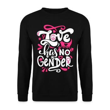 Love Has No Gender - Unisex Sweatshirt - black - Front - Alina (178cm) & Michal (187cm)