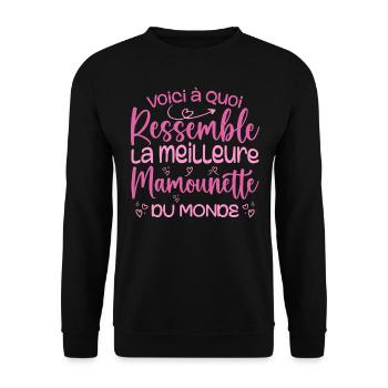 Cadeau Meilleure Mamounette - Cadeau Mamounette - Sweat-shirt Unisexe - noir - Devant - Alina (178cm) & Michal (187cm)