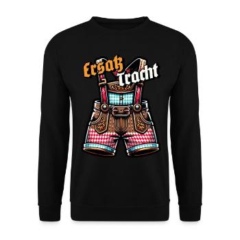 ERSATZ TRACHT LEDERHOSN - Unisex Pullover - Schwarz - Vorne - Alina (178cm) & Michal (187cm)