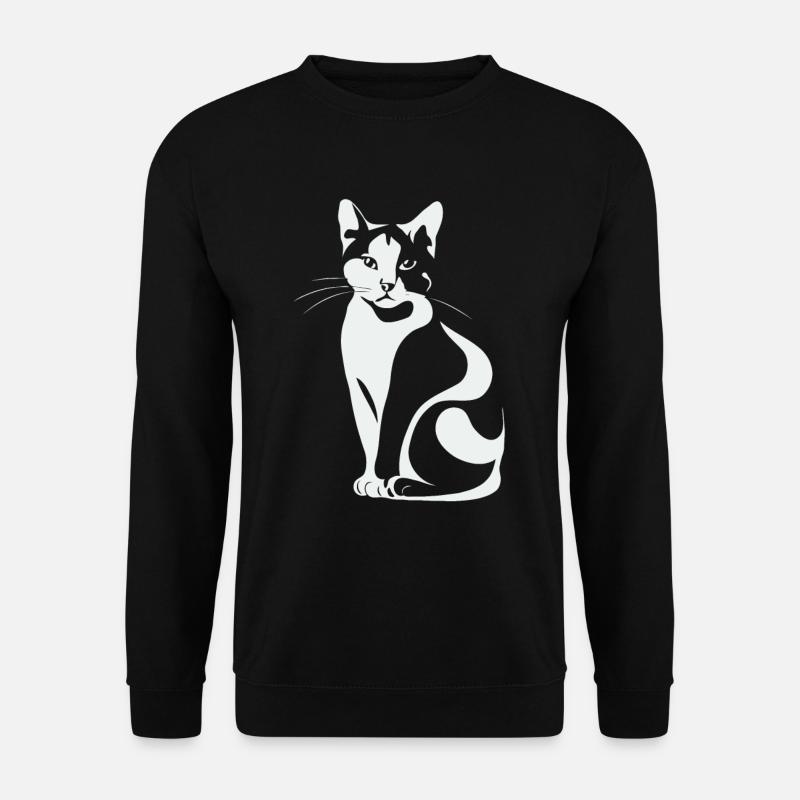 Katze Minimalistisch - Unisex Pullover - Schwarz