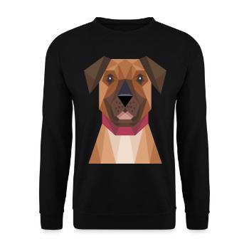 Geometric Rottweiler Dog Art - Unisex Sweatshirt - black - Front - Alina (178cm) & Michal (187cm)