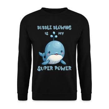 Bubble blowing is my super power - Unisex Pullover - Schwarz - Vorne - Alina (178cm) & Michal (187cm)