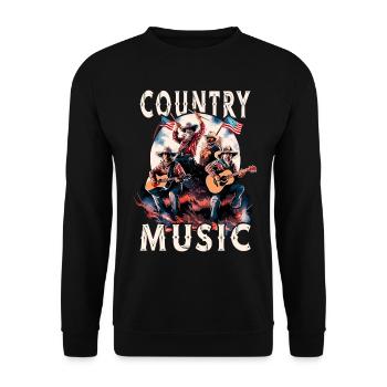 Country Music Guitar Guitarist Singer USA Vintage - Unisex Sweatshirt - black - Front - Alina (178cm) & Michal (187cm)