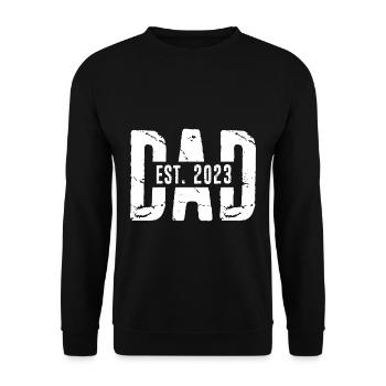 DAD est. 2023 Geschenk Papa werdender Vater 2023 V - Unisex Pullover - Schwarz - Vorne - Alina (178cm) & Michal (187cm)