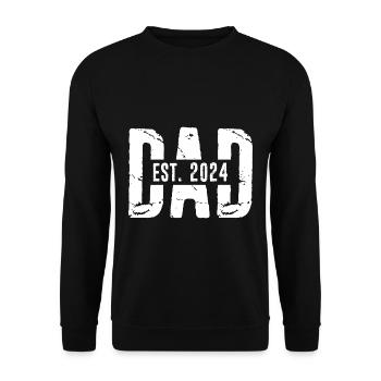 DAD est. 2024 Geschenk Papa werdender Vater 2024 V - Unisex Pullover - Schwarz - Vorne - Alina (178cm) & Michal (187cm)
