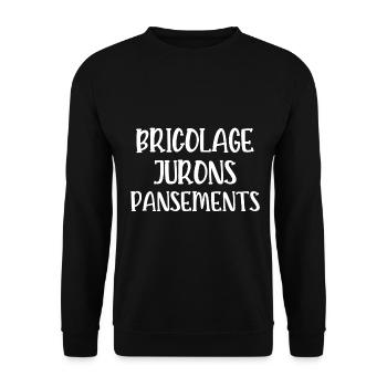 bricolage jurons pansements - Sweat-shirt Unisexe - noir - Devant - Alina (178cm) & Michal (187cm)